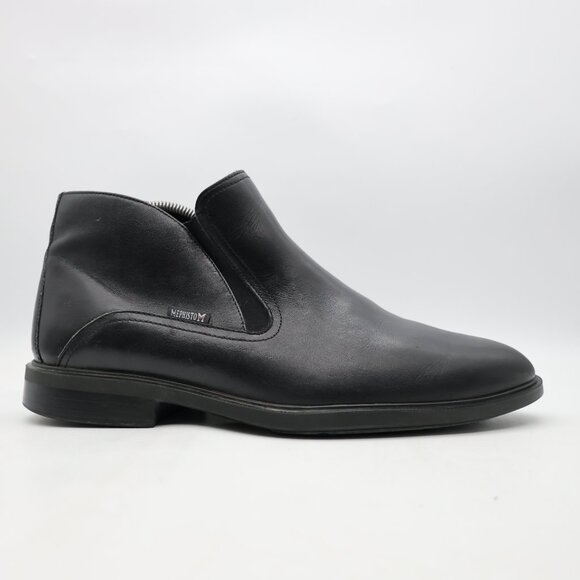 Mephisto Chelsea Ankle Boots Men's Size 9 Black Leather Side Zip Classic Shoes - Picture 1 of 13